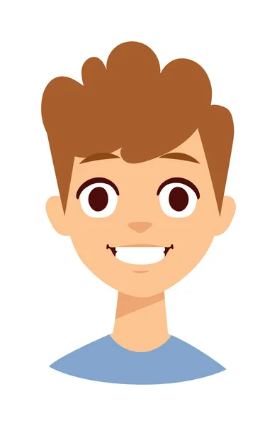 Lycklig pojke ansikte vektor illustration. — Stock vektor