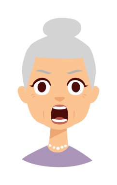 Şok granny vektör illüstrasyon.