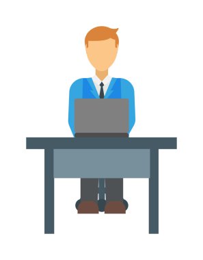 Sitting man vector illustration.