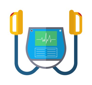 Defibrilatör ünitesi izole tıbbi vektör simgesi.