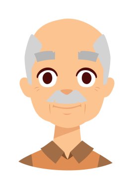 Happy grandpa vector illustration.