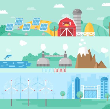 Alternatif enerji vektör illüstrasyonu.