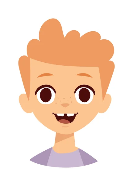 Gelukkige jongen gezicht vector illustratie. — Stockvector