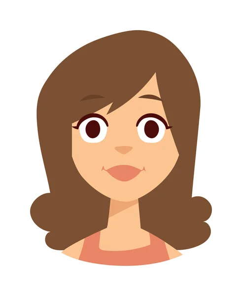 Mujer sonriente vector ilustración . — Archivo Imágenes Vectoriales