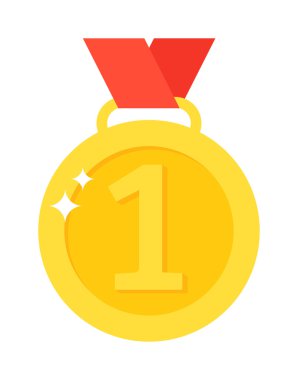 Medal first place vector illustration.