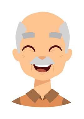 Happy grandpa vector illustration.
