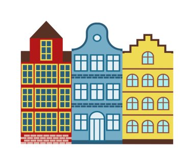 European houses vector illustration.