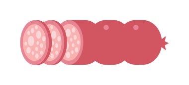 Salam sosis izole vektör füme.
