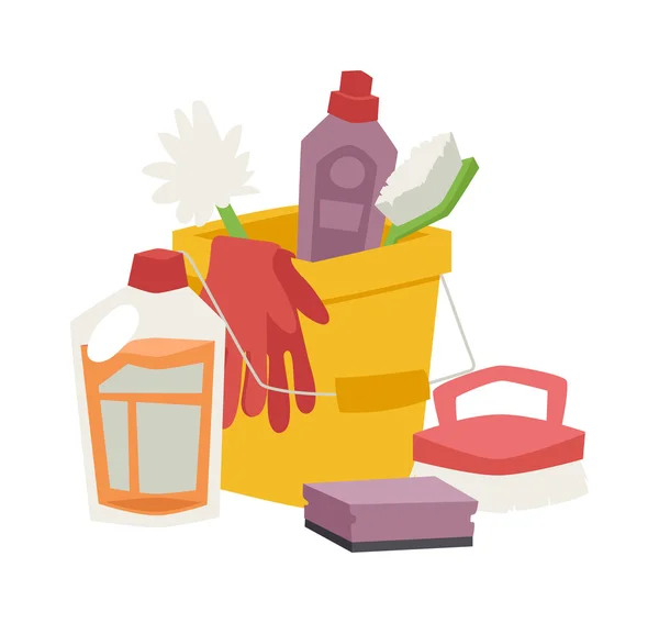 Set di icone vettoriali piatte per igiene e prodotti per la pulizia della casa — Vettoriale Stock