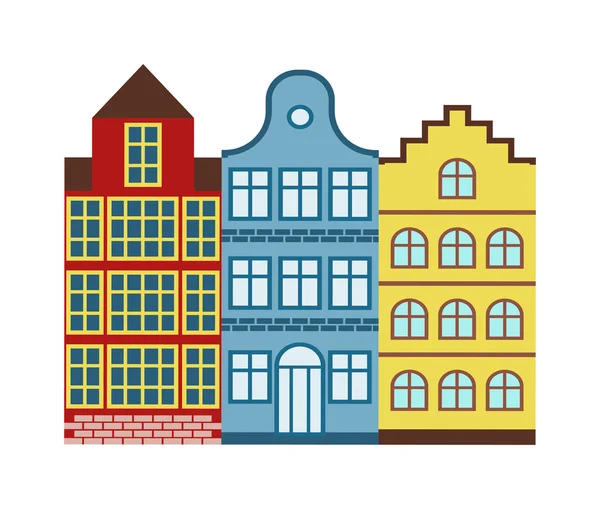 European houses vector illustration. — Διανυσματικό Αρχείο