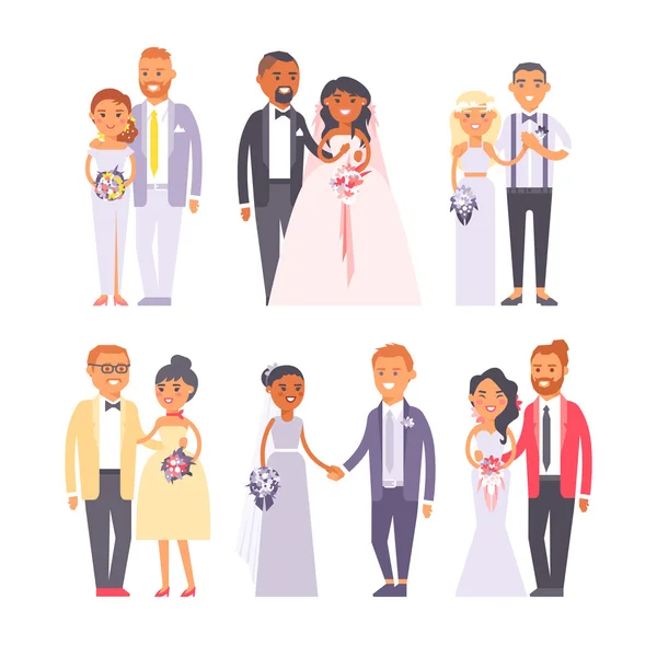 Bruiloft paar vector illustratie. — Stockvector