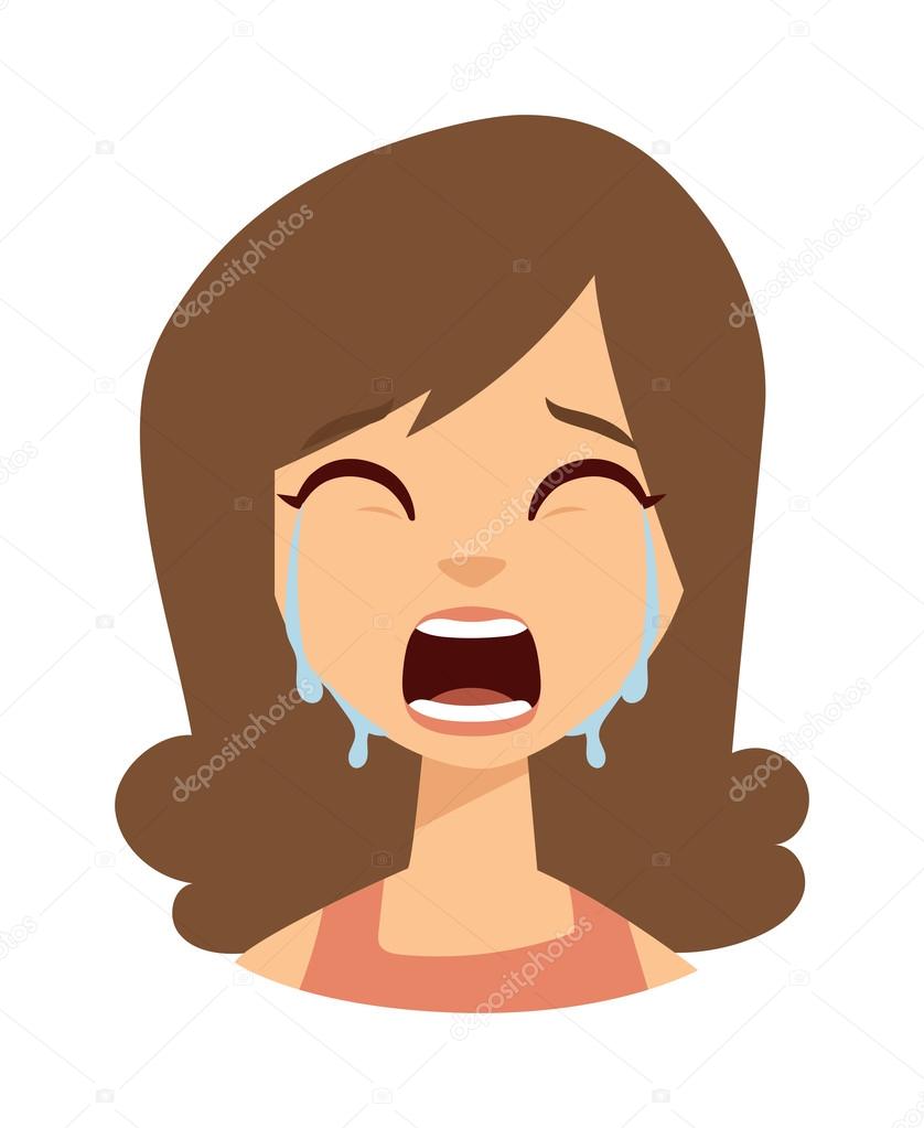 Woman crying vector illustration. — Stock Vector © adekvat #110556316