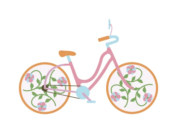 Menina bicicleta vetor ilustração . — Vetor de Stock