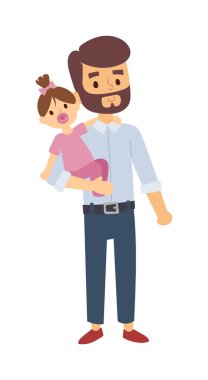 Father and daughter vector illustration. clipart