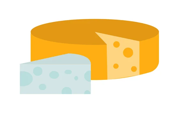 Cheese slice vector illustration. — 스톡 벡터