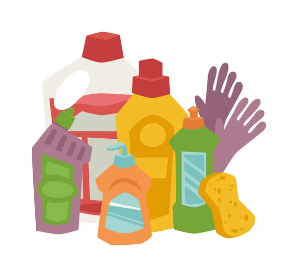 Nettoyage de maison hygiène et produits plat vecteur icônes ensemble — Image vectorielle