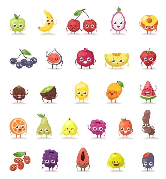 Personagens de frutas ilustração vetorial . —  Vetores de Stock