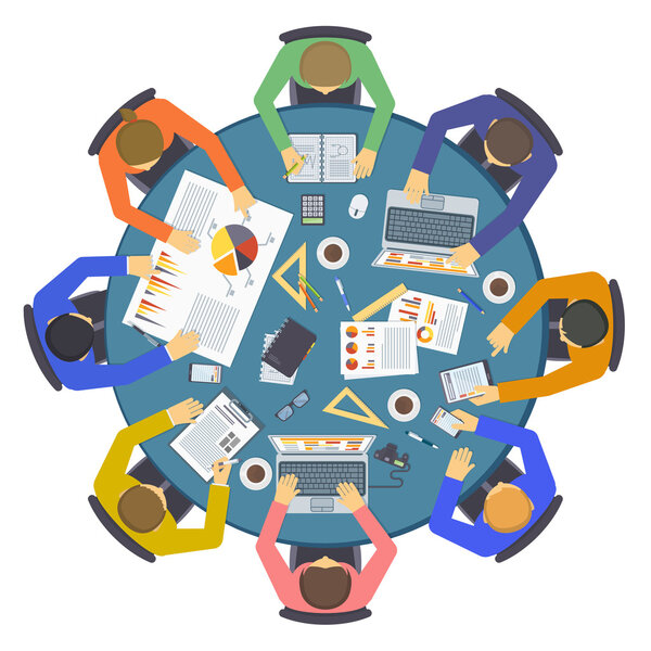 Векторная иллюстрация командных людей
.