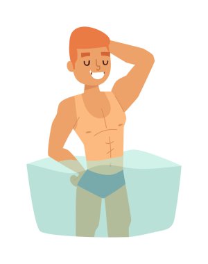 Plaj çocuk vektör illüstrasyon.