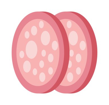 Sosis dilimleri vektör illüstrasyon.