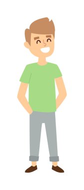 Vektör çizim çocuk duruyor.