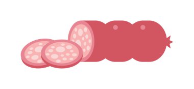 Salam sosis izole vektör füme.