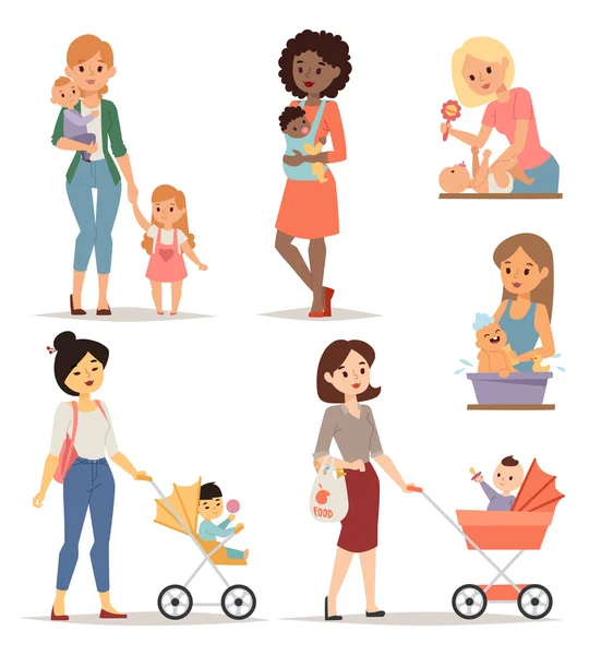 Young mother vector illustration. — Stock Vector