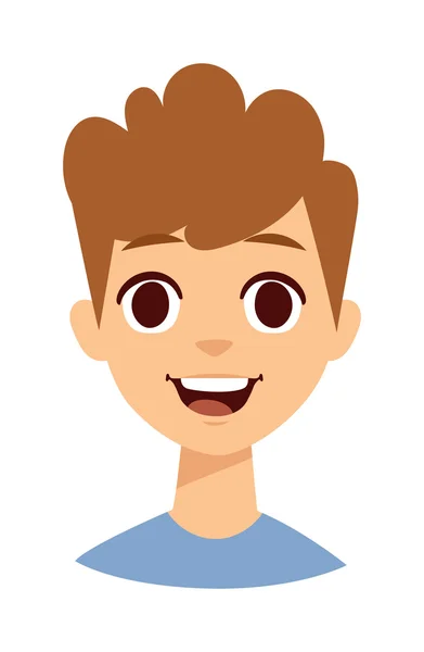 Happy boy face vector illustration. — Stock Vector