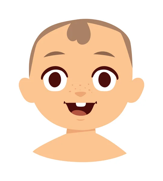 Muchacho sonrisa cara vector ilustración . — Vector de stock