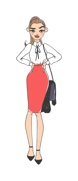 Business lady vectorillustratie. — Stockvector