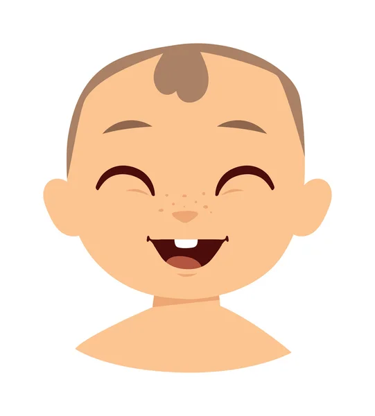 Boy smile face vector illustration. — ストックベクタ