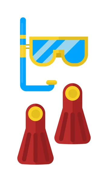 Illustration vectorielle de plongée avec tuba . — Image vectorielle