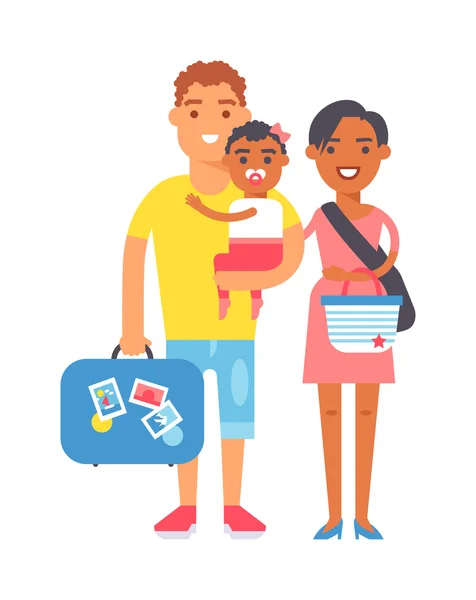 Vakantie familie vector illustratie. — Stockvector