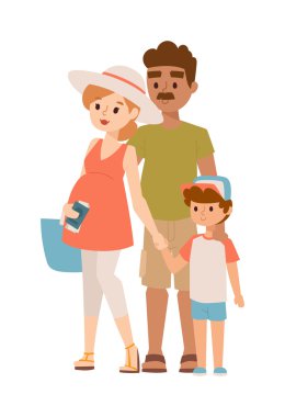 Tatil aile vektör illüstrasyon.
