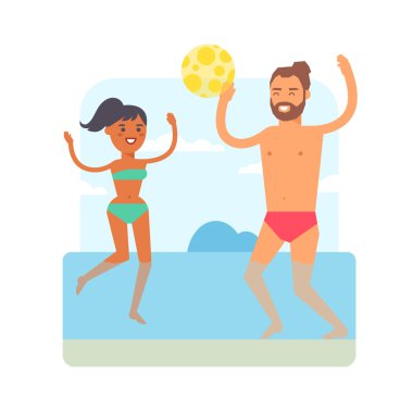 Plaj oyunları vektör illüstrasyon.