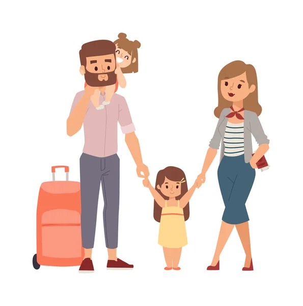 Vakantie familie vector illustratie. — Stockvector