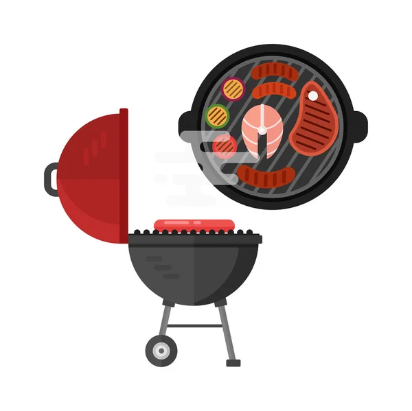 Grill ilustração do vetor de carne . —  Vetores de Stock