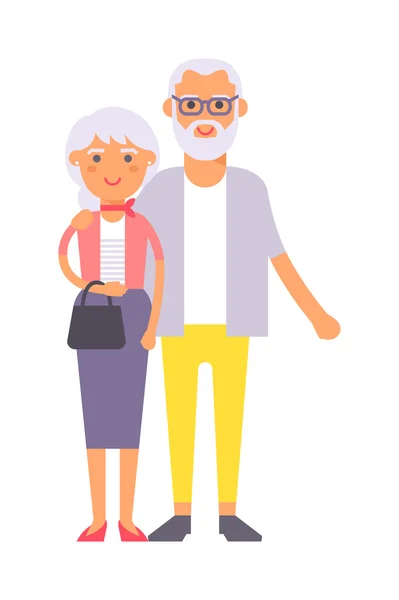 Old couple people illustration. — Stockvector