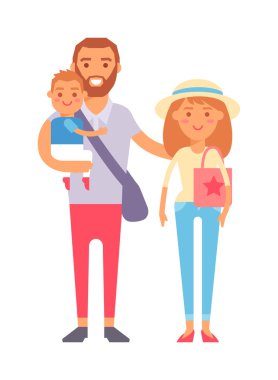 Tatil aile vektör illüstrasyon.