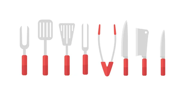 Ensemble vectoriel d'outils de barbecue . — Image vectorielle