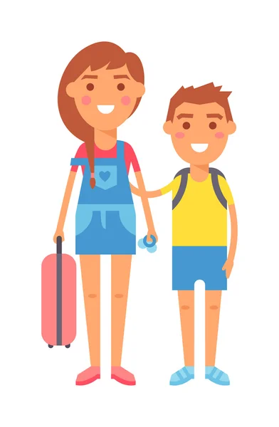 Reizen kinderen vector illustratie. — Stockvector