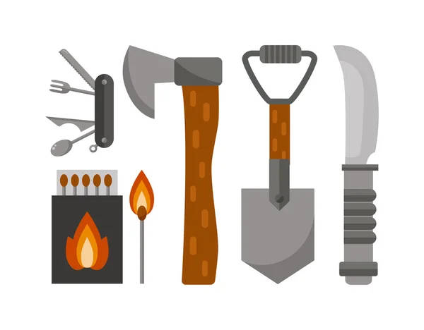 Camping Tools Vektor Illustration. — Stockvektor
