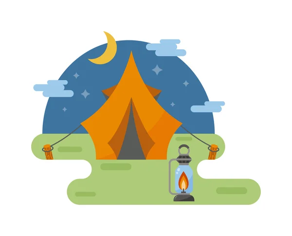 Illustration vectorielle de tente extérieure . — Image vectorielle