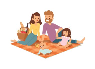 Aile piknik yaz vektörü