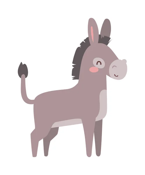 Dibujos animados burro animal vector . — Archivo Imágenes Vectoriales