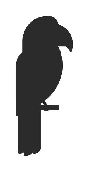 Ptak czarny sylwetka wektor ilustracja. — Wektor stockowy