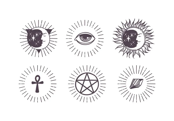 Ilustración de vectores de símbolos esotéricos . — Vector de stock