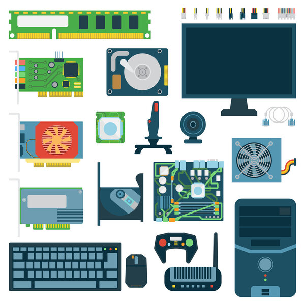 Векторный набор символов компьютера
.