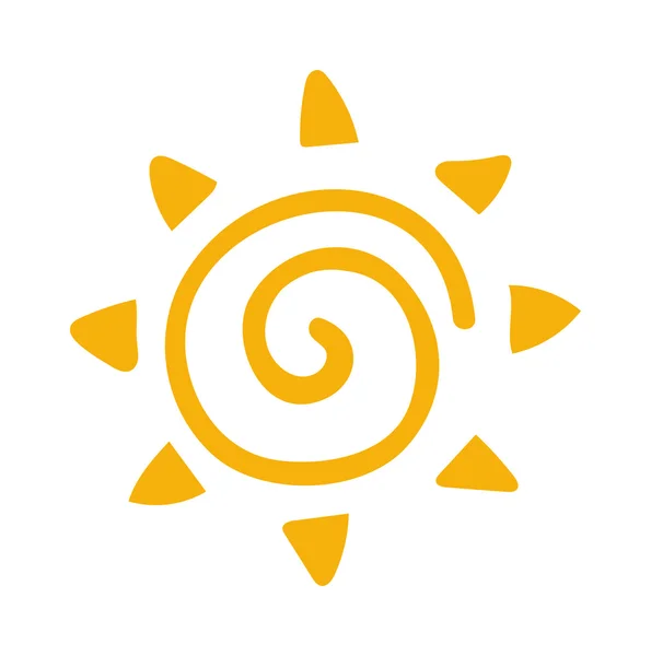 Векторная солнечная икона на белом фоне . — стоковый вектор