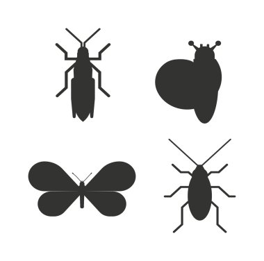 Böcek simgesi siyah siluet simgeleri